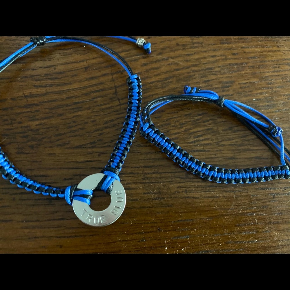 Law enforcement blue line bracelet set True Blue